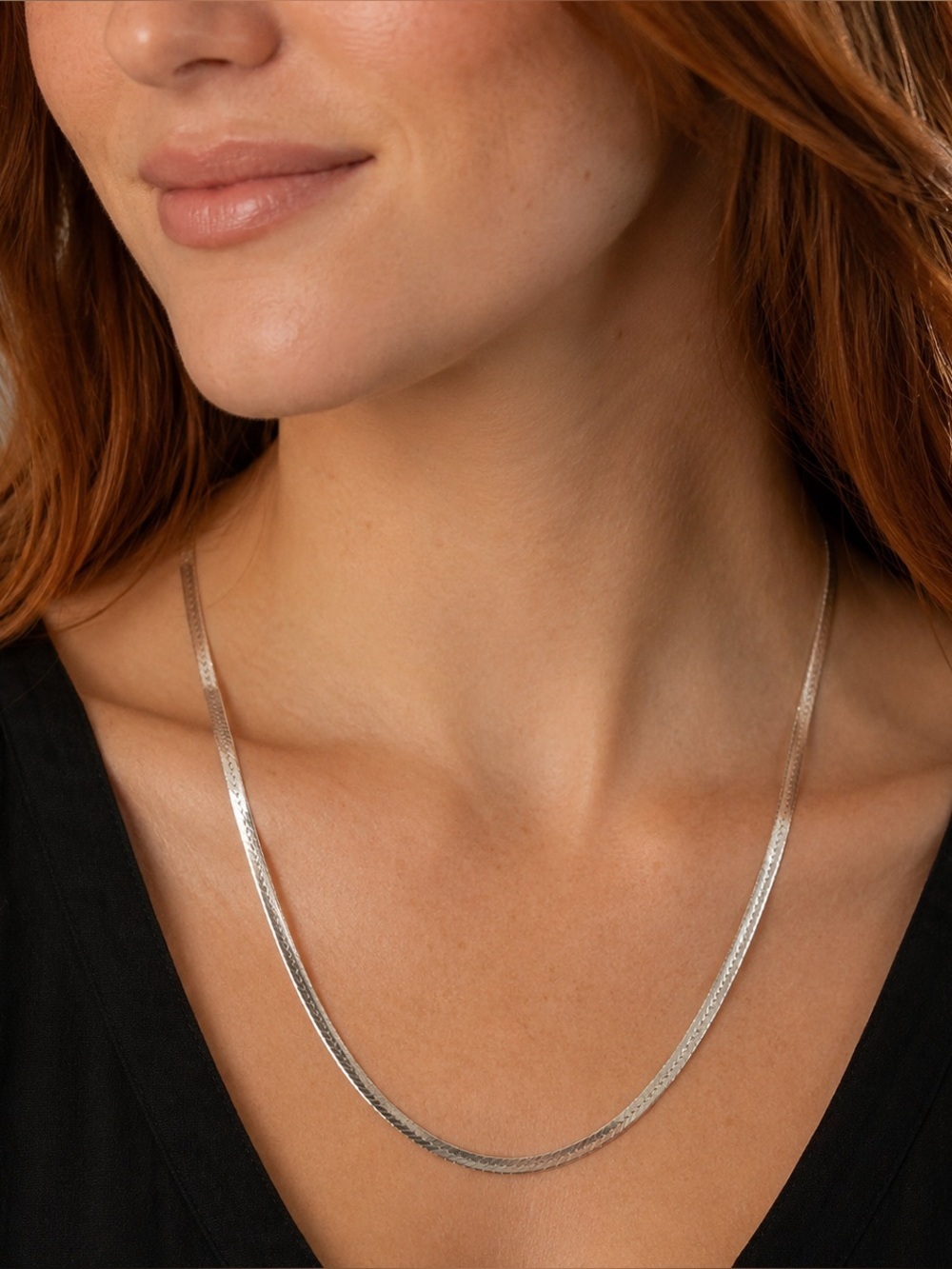 Classic Sterling Silver Herringbone Necklace Chain 2MM 18 Inches Inches